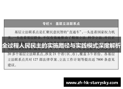 全过程人民民主的实施路径与实践模式深度解析